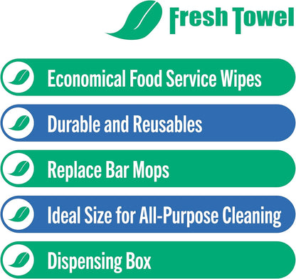 Fresh Towel Foodservice Reusable Paper Towels - 1/4 Fold, 13 x 20 inches - (1 Case of 200) All Purpose Cleaning Towels (Pink Solid)