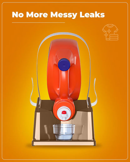 TidyFriend Laundry Detergent Holder Stand Organizer with Drip Tray, 3 Pack Laundry Soap Holder with Non-Slip Rubber Feet for Washing Space Organization, Angled Downward Slope for Easy Pouring (Brown)