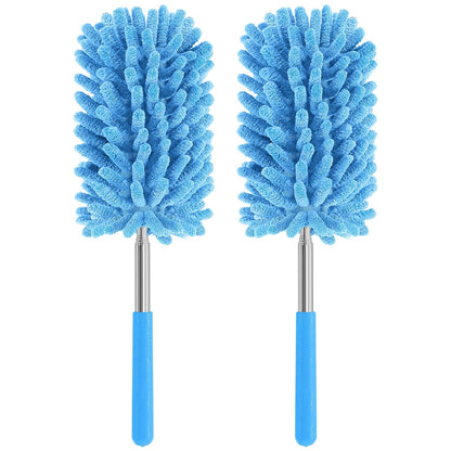 Mini Duster for Cleaning, 360° Bendable Hand Dusters with Extension Pole, Washable Small Duster for Car Interior, Office, Furniture