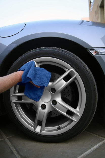 Avalon Towels Cotton Shop Rags – (Pack of 100) Size 12x14 Inches Cleaning Rags – Absorbent Shop Towels and Multipurpose Cleaning Towels for Automobiles, Industries, Garage and Homes (Blue)