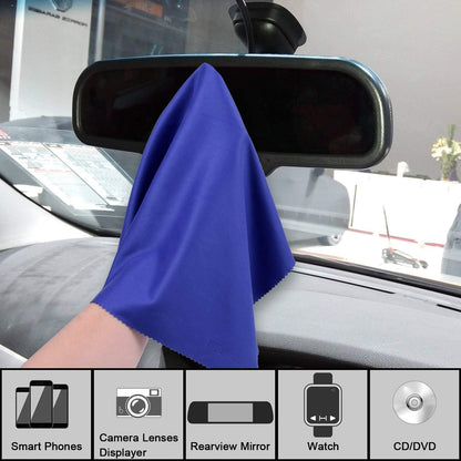 Wisdompro Extra Large 4-Pack Microfiber Cleaning Cloth For Laptop, LCD TV, Computer Screen, Monitor, Tablet, Camera Lens, Glass, Lenses, Phone, iPhone, iPad, other Delicate Surface - Blue (16x16 Inch)