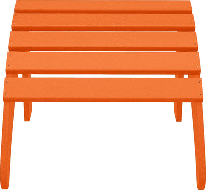 WestinTrends Outdoor Ottoman, Patio Adirondack Ottoman Foot Rest, All Weather Poly Lumber Folding Foot Stool for Adirondack Chair, Widely Used for Outside Porch Pool Lawn Backyard, Orange