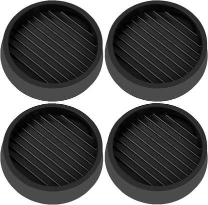 4X4 Round Rubber Caster Cups, Non Slip Furniture Pads, Anti-Slip Gripper, Anti Skid Furniture Feet, Anti Slide Floor Protector for Bed Couch Table Chair Stoppers (Black, 4 Pack)
