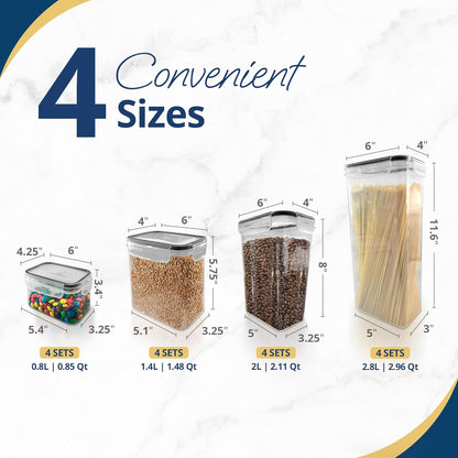 Reli. Airtight Food Storage Containers with Lids (16 Sets) | Kitchen Organizers and Storage Pantry Organizers | BPA Free Plastic Food Containers | Super Variety Pack w/Measuring Cup, 18 Labels, Pen