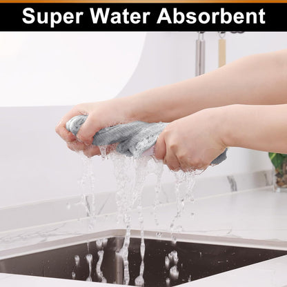 Homaxy 100% Cotton Waffle Weave Kitchen Towels - 4 Pack Soft and Absorbent Dish Towels - 16 x 26 Inches Quick Dry Hand Towels - Light Grey