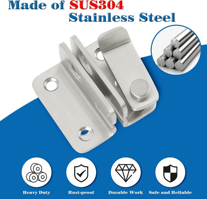 Alise Flip Latch,Gate Latches Slide Bolt Latch Safety Door Lock Catch for Barn Cabinet Pet Cage Fence Bathroom Garage Window,Heavy Duty SUS304 Stainless Steel Gate Hardware Locks,Brushed MS5007