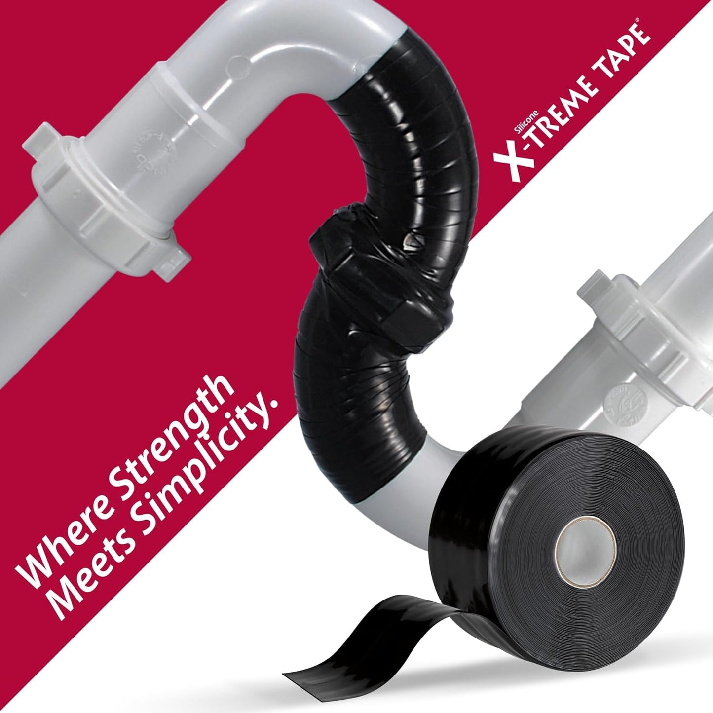 X-Treme Tape MOCAP Heavy Duty Waterproof Self Fusing Silicone Rubber Tape for Hose, Pipe, Electrical, Automotive, Outdoor, and Repairs - Leak Proof, Insulating - 2 Inch x 36 Ft Roll - Black