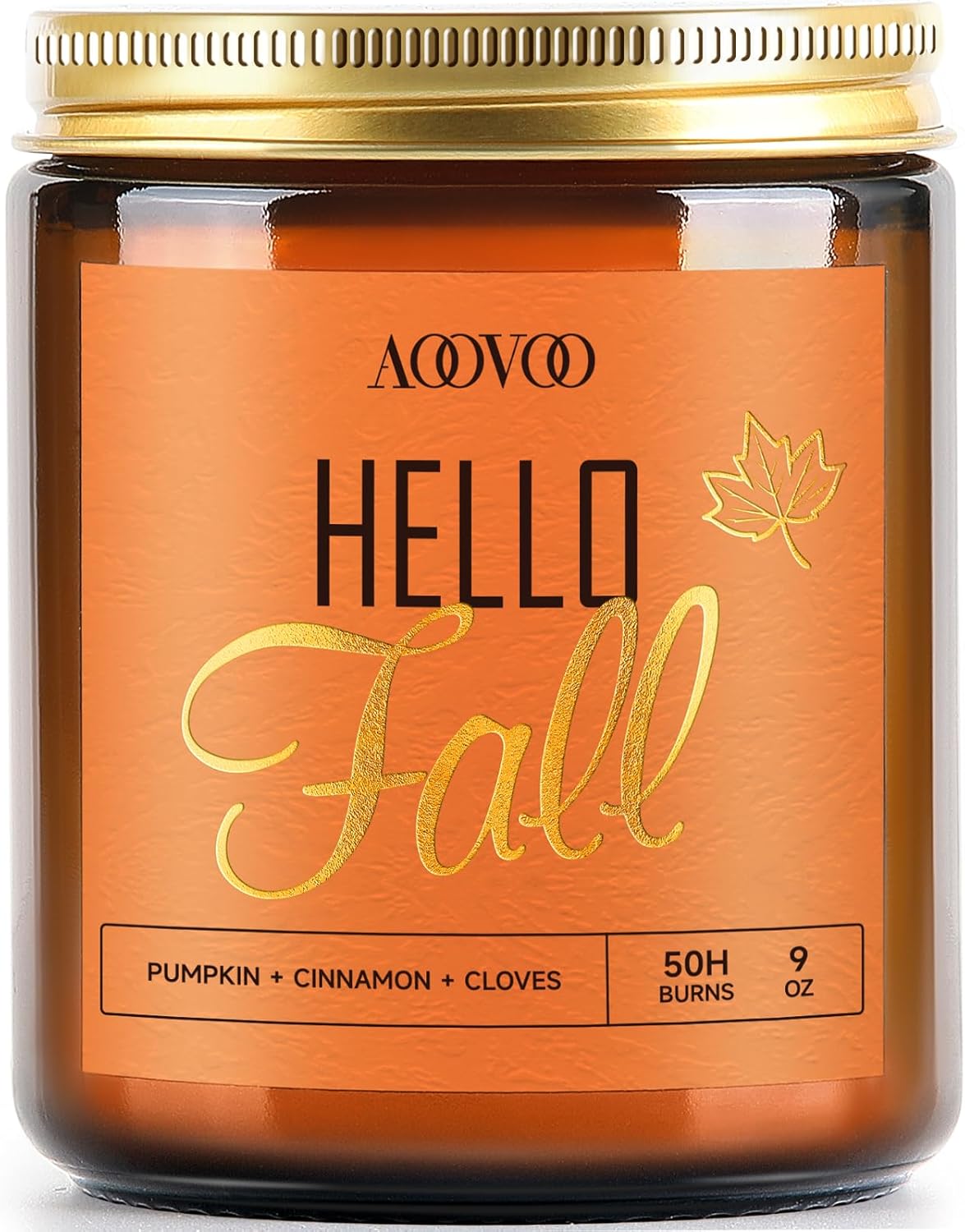 AOOVOO Hello Fall Candles - 9 oz Scented Candles, Aromatherapy Candle, Soy Candle for Home Scented