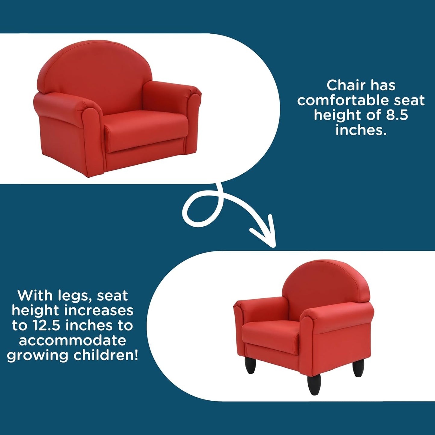 Children's Factory As We Grow Toddler Chair, Red, CF805-196, Flexible Seating for Daycare or Preschool, Kids Reading Chair, Playroom Furniture