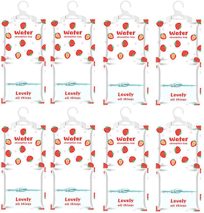 AOPANDA Moisture Absorbers Packets, 8 Pack - Eliminates Musty Odors for Fresher, Cleaner Air, Humidity Packs, Dessicant Packets, Hanging Closet Dehumidifier Bags(strawberry）