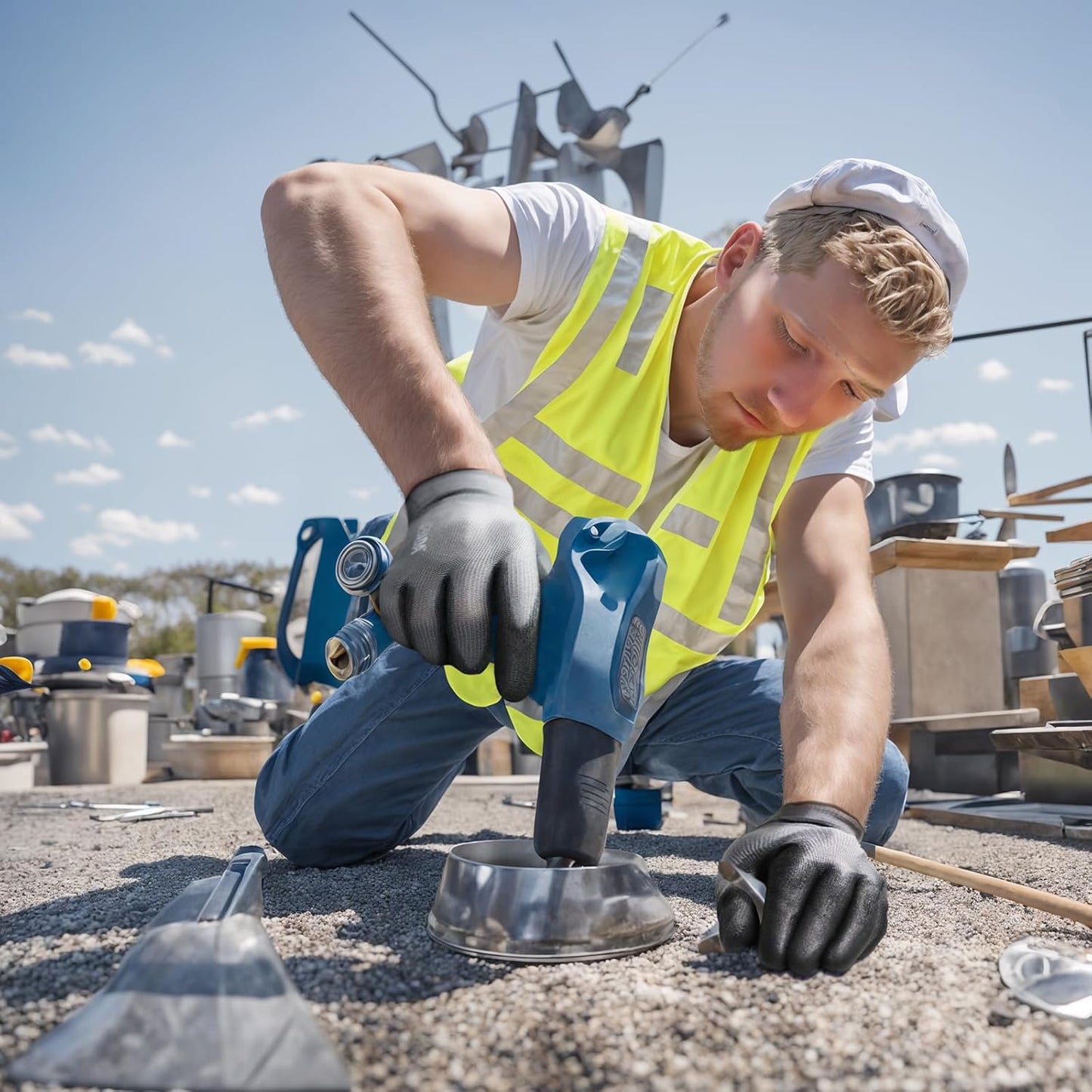 Kebada W1 Work Gloves for Men and Women,12 Pairs Touchscreen Working Gloves with Grip, PU Coating on Palm & Fingers,Gray Small