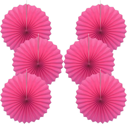 Red Graduation Party Decor,Girls Party Decorations ,Party Supplies Party Fans 16in, Anniversary Decorations for Party,Wedding Graduation Events Accessories 30 Color DIY Set （Rose Red）
