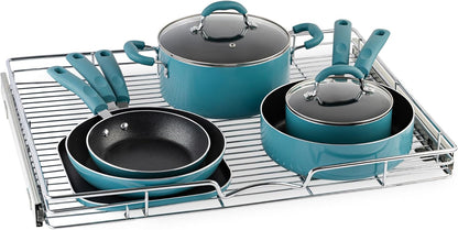 HOLDN’ STORAGE Pull Out Cabinet Organizer, Heavy Duty Caddy w/Lifetime Limited Warranty - 28”W x 21”D - Requires At Least 29-1/4” Cabinet Opening, Steel Metal Cabinet Drawers Slide Out, Chrome