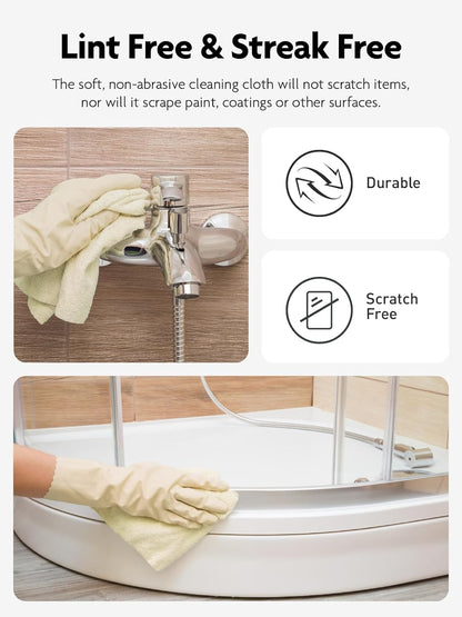 Fantasticlean Microfiber Cleaning Cloth Roll -40 Pack, Tear Away Microfiber Towels, 12" x 12", Reusable, Washable, Scratch Free, Ultra Absorbent Dish Rags for Car, Home, Garage or Shop (Beige)