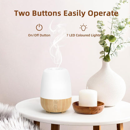 150ML Cordless Essential Oil Diffuser, Built-in 6000mAH Rechargeable Battery, 7-Hour Runtime, 7 LED Color Changing Lights, Portable Aromatherapy Diffuser for Home,Office,Outdoor