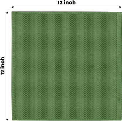 Artoid Mode 100% Cotton Olive Green Waffle Weave Kitchen Dish Cloths, 12x12 Inch Ultra Soft Absorbent Quick Drying Kitchen Dish Towels Set of 6