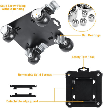 Furniture Movers with 4 Wheels,Heavy Duty Furniture Lift Mover Tool Set with 2000 lbs Load Capacity, Easy Sliders Dolly with Removable Side Guards&Brake, for Moving Appliance,Sofa etc