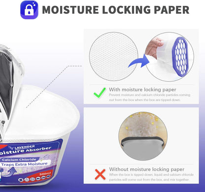 Vacplus Moisture Absorbers 12 Pack, 10.5 Oz, Humidity Absorber Boxes Attracts Extra Moisture from Your Bathroom, Closet, Kitchen, Dehumidifier for Closet (Lavender Scent),Purple