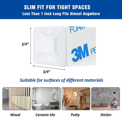 Strong Back-Glue Self Adhesive Cable Zip Tie Mounts Kit - 100 Set Cable Management Clips with 6" Zip Ties, Wire Holders - Outdoor Sticky Wire Organizer Clips - White