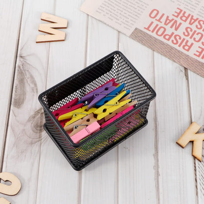 Black Magnetic Basket Set of 2, Refrigerator Basket, Magnetic Baskets Heavy Duty, Magnetic Locker Organizer Holder for Whiteboard Office, 3.42'' × 2.36'' × 2.55''