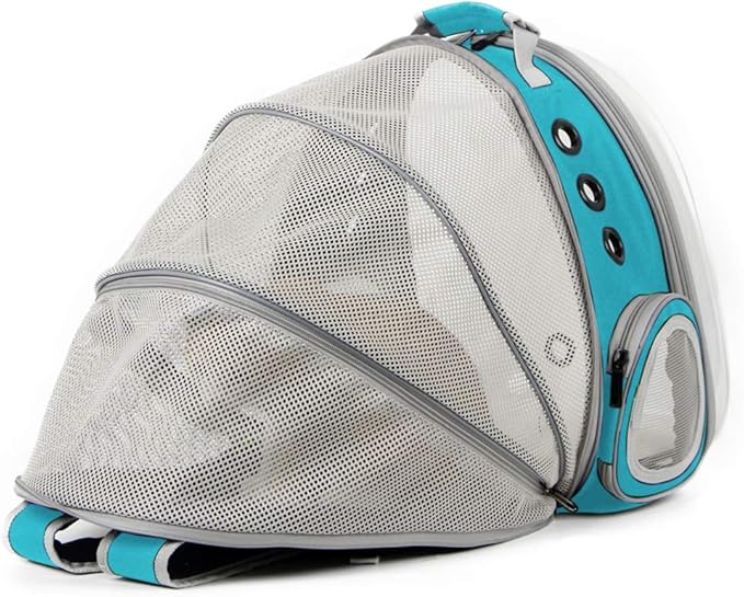 halinfer Back Expandable Cat Backpack Carrier, Fit up to 12 lbs, Space Capsule Bubble Window Pet Carrier Backpack for Cat and Small Puppy