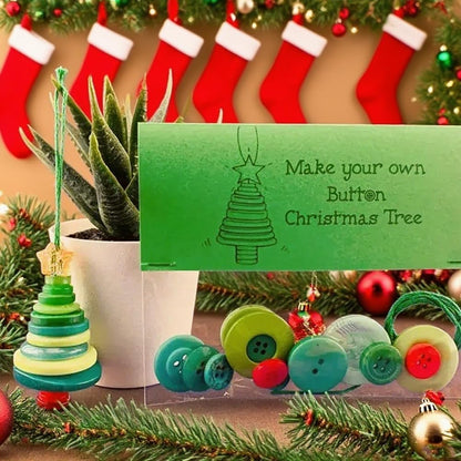 DIY Christmas Button Ornament Making Set - Snowman/Santa/Angel, Fun Holiday Craft Kit for All Ages, Ideal Xmas Tree Hanging Decor & Festive Gifts (Christmas Snowman 4)