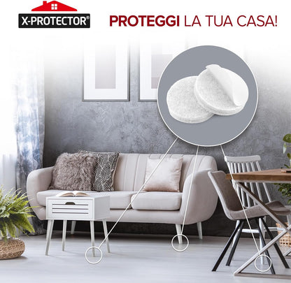 Felt Furniture Pads X-PROTECTOR - 48 Premium Felt Pads Floor Protector - Chair Felts Pads for Furniture Feet Wood Floors - Best Furniture Pads for Hardwood Floors - Protect Your Hard Floors! (White)