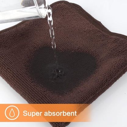 KinHwa Microfiber Dish Cloths for Washing Dishes Ultra Absorbent Dish Rags Fast Drying Kitchen Wash Clothes 12inch x 12inch 10 Pack Brown