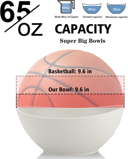 65oz Large Salad Bowls Ivory - Wheat Straw Salad bowls Set of 4 - Unbreakable Salad Bowls Dishware & Microwave Safe - BPA Free Bowls for kitchen,camping