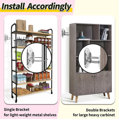 Anti Tip Furniture Anchors (6 Packs) Furniture Anchors for Baby Proofing, Earthquake Straps for Furniture Dresser Wall Safety Anchor Furniture Safety Straps Wall Straps, Silver