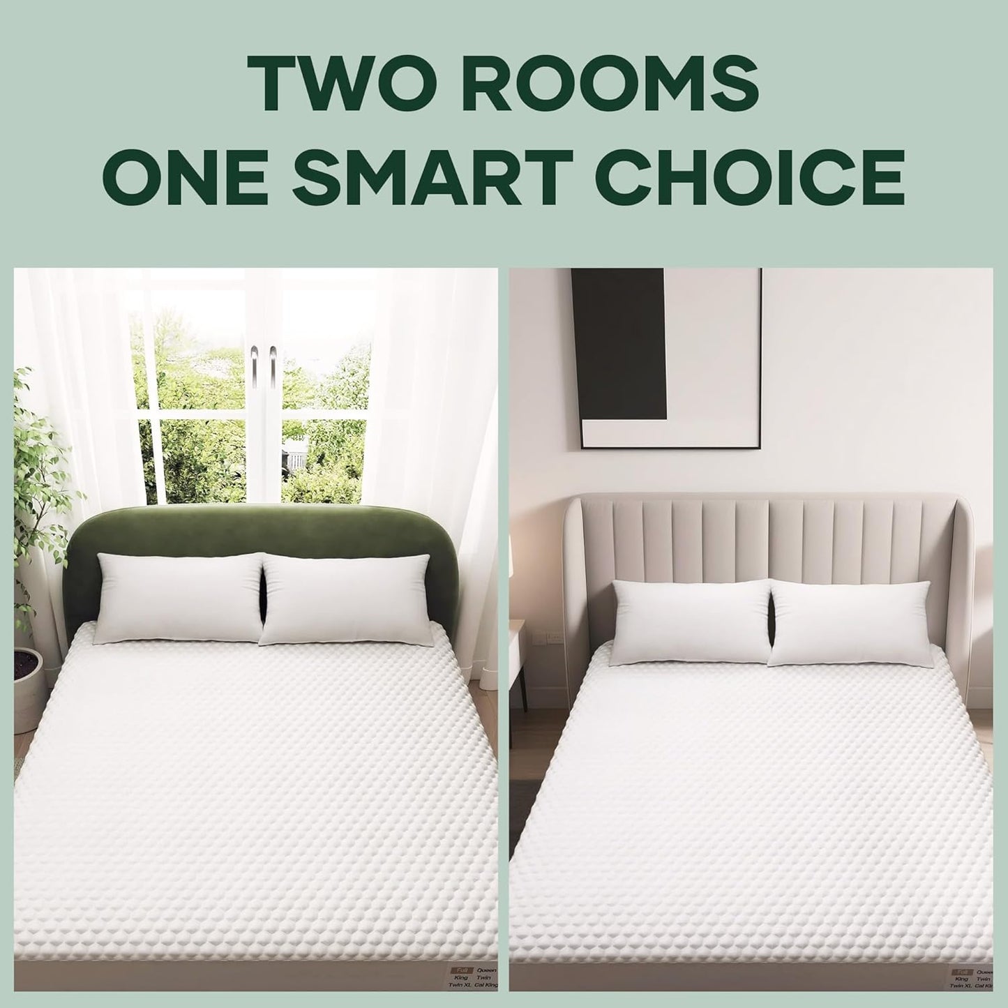 OhGeni 100% Waterproof Mattress Protector, Mini Crib-2 Pack Size Mattress Pad, Fits 6"-20" Mattresses with Deep Pocket, Cooling, Breathable Fitted Sheets, Soft Bed Cover, Noiseless, Machine Washable