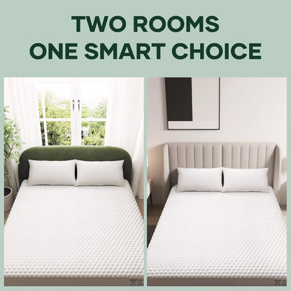 Ohgeni 100% Waterproof Mattress Protector, Queen Size-2 Pack, Fitted Sheet with Stretchable Pockets, Deep Sleep Noiseless Soft. Breathable Cooling Hypoallergenic Material, Mattresses Cover for Bed