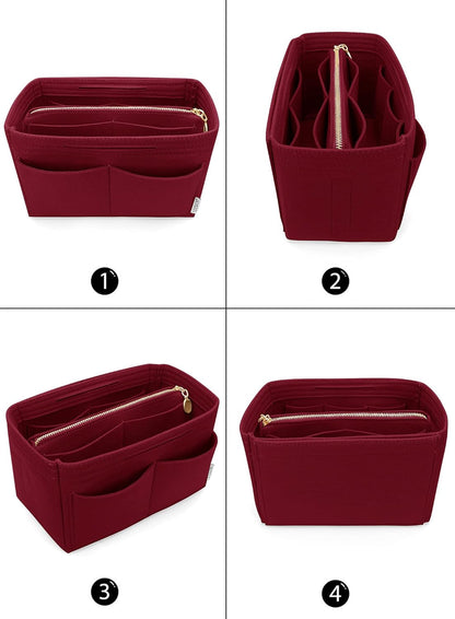LEXSION Felt Purse Bag Organizer Insert with zipper Bag Tote Shaper Fit Speedy Neverful PM MM