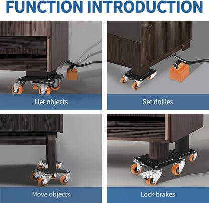 Furniture Dolly & Furniture Movers with Wheels – Furniture Lifters for Heavy Furniture – Lift and Wheel Combo Furniture Mover with Moving Furniture Gliders – Furniture Moving Wheels for Home & Office