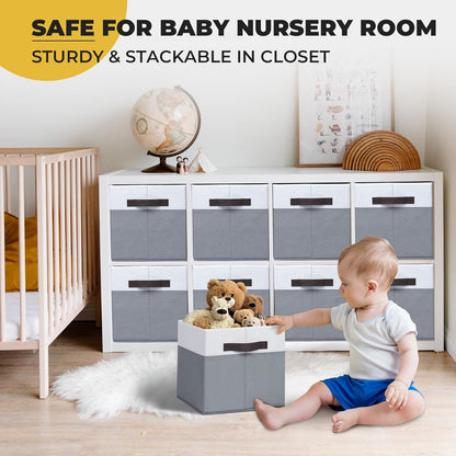 Criusia Storage Cubes for Cube Organizer - 13 inch Fabric Storage Bins for Organizing Clothes Toys Blanket -8 Pack Versatile Storage Baskets for Shelves/Storage and Organization for Bedroom RV Closet