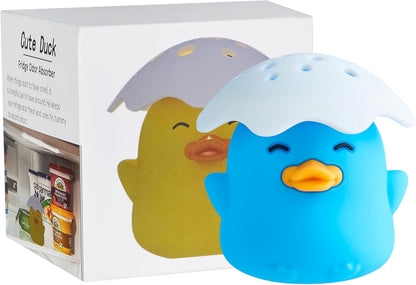Duck Refrigerator Baking Soda Deodorizer Holder, Odor Absorber & Eliminator (Blue)