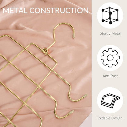 ZEDODIER 3 Pack Tank Top Hanger, Space Saving Bra Hangers, Non-Slip Hanging Sport Bras Holder, Closet Organizers and Storage for Camisoles Tank Tops Bras Ties Swimsuits Strappy Dress, Gold