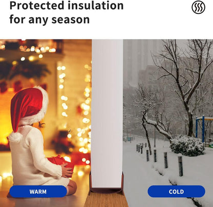 Door Draft Stopper, Strong Adhesive Door Sweep for Exterior and Interior Doors, 39” Length Cuttable Under Door Seal. (Brown, 1 Pack)