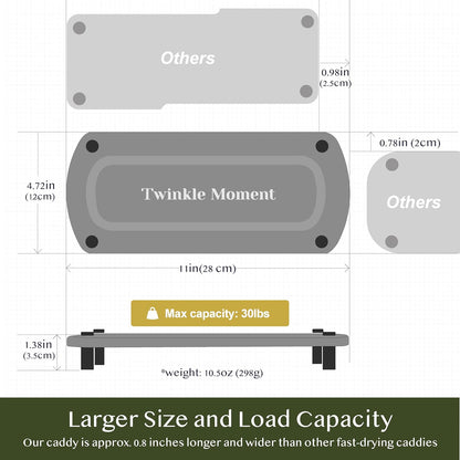 2PCS Instant Dry Sink Caddy Organizer, Fast Drying Sponge and Soap Dispenser Holder for Kitchen and Bathroom Countertop, Stainless Steel Feet, and Non Slip Bottom Dark Gray
