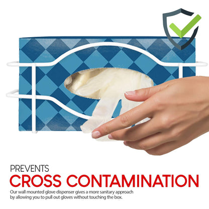 Stock Your Home (White Metal Single Gloves Dispenser (2 Pack) Tissue Box Shelf, Glove Box Holder Wall Mount, For Kitchen, Cleaning Closet, Lab, Exam, Office