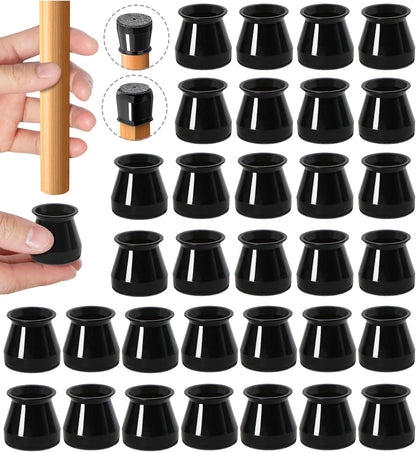 32 Pcs Chair Leg Protectors for Hardwood Floors, Silicone Felt Furniture Leg Cover Pad for Protecting Floors from Scratches and Noise, Smooth Moving，Small(Fit Round Diameter：5/16" to 1-5/16")