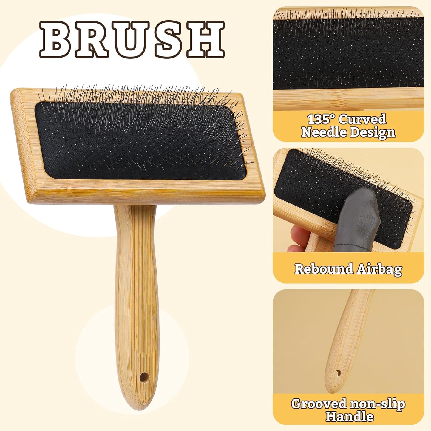 2 Pcs Large Wooden Wool Carders, Needle Felting Carding Brushes Tools with Finger Cots, Wool Needle Felting Brushes for Wool Felting, Spinning Crafts, Pet Grooming