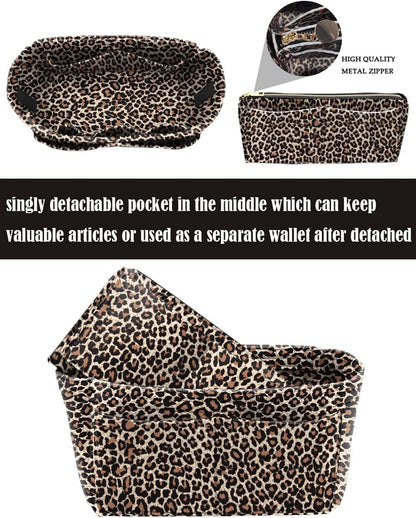 LEXSION Felt Purse Bag Organizer Insert with zipper Bag Tote Shaper Fit Speedy Neverful PM MM