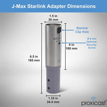 Proxicast Starlink Antenna Adapter for J-Max Antenna Mounts - Stainless Steel Coupler for V2 Rectangular Starlink Satellite Dish Antenna (ANT-800-SA1)