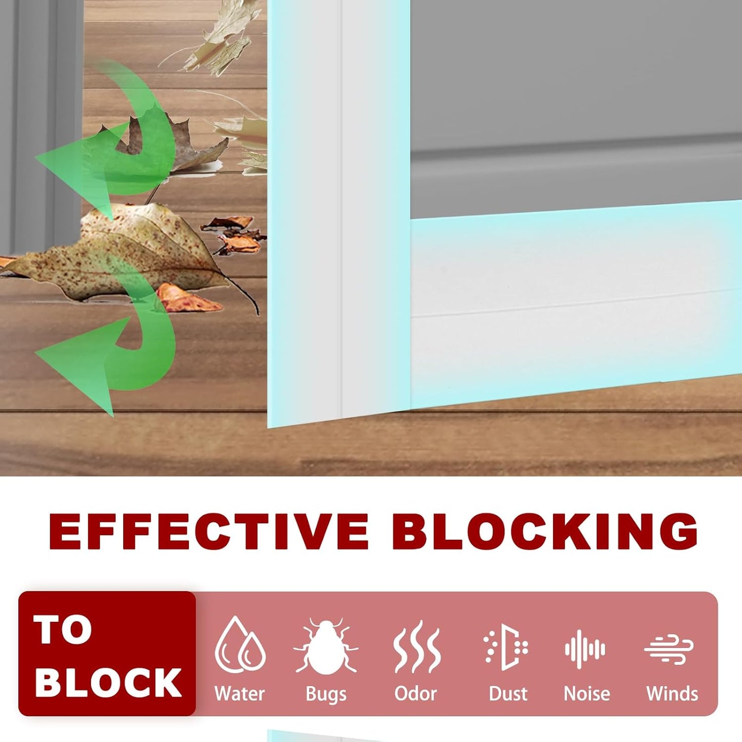 Weather Stripping Self Adhesive Door Draft Stopper Flexible Shower Door Bottom Seal Silicone Seal Strip for Sliding Glass Windows Side Gaps (White, 2 Inch Wide x 20 Feet Long)