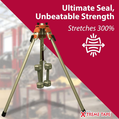 X-Treme Tape MOCAP Heavy Duty Waterproof Self Fusing Silicone Rubber Tape for Hose, Pipe, Electrical, Automotive, Outdoor, and Repairs - Leak Proof, Insulating - 2 Inch x 36 Ft Roll - Black