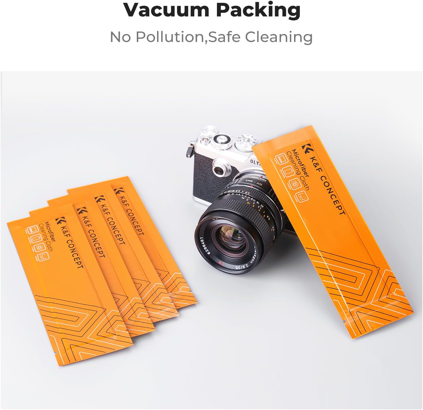 K&F CONCEPT 6 Pack Microfiber Cleaning Cloths for Glasses, Individually Wrapped Lens Cleaner Cloths, Glasses Wipes for Eyeglass, Cameras, iPad, iPhone, TV Screen (6''x6'')