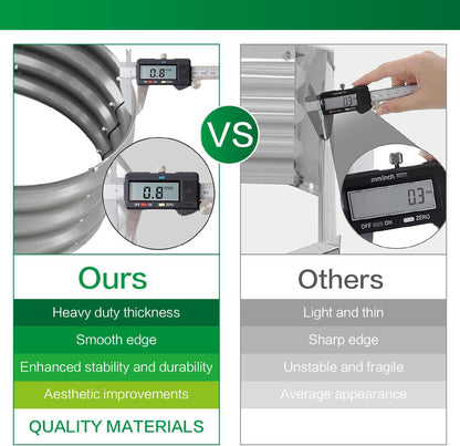 Gardmax Galvanized Raised Garden Bed, Lightweight Planter Boxes Outdoor with Easy Assembly, Large Garden Bed for Vegetables, Fruits, Flower Dark Green 8FT