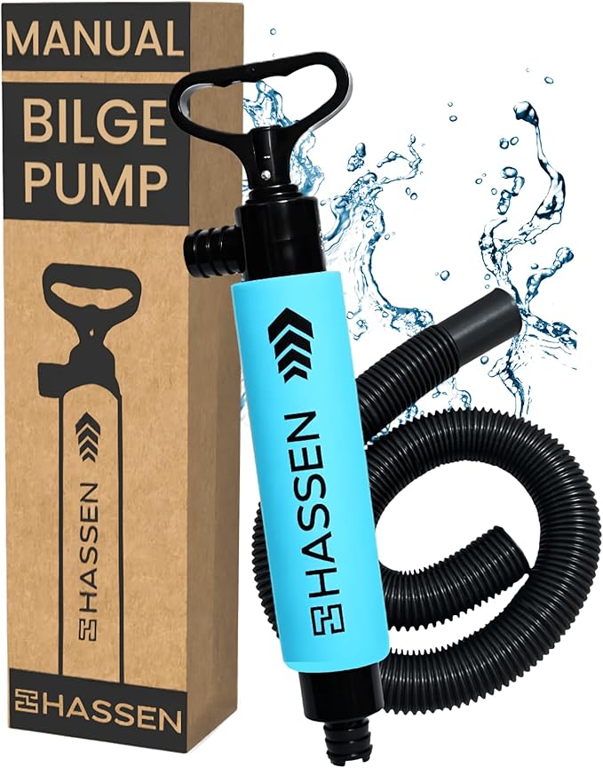 Manual Bilge Pump for Boats, Kayak Portable Hand Pumps for Water Removal - Long Hose Marine Safety Equipment Must Haves, Emergency Tool Home & Outdoors