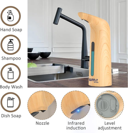 Automatic Liquid Soap Dispenser Touchless,400ML Hand & Dish Countertop Electric Dispenser with Sensor,4 Gear Adjustable Waterproof Battery Operated Kitchen Auto Soap Pump